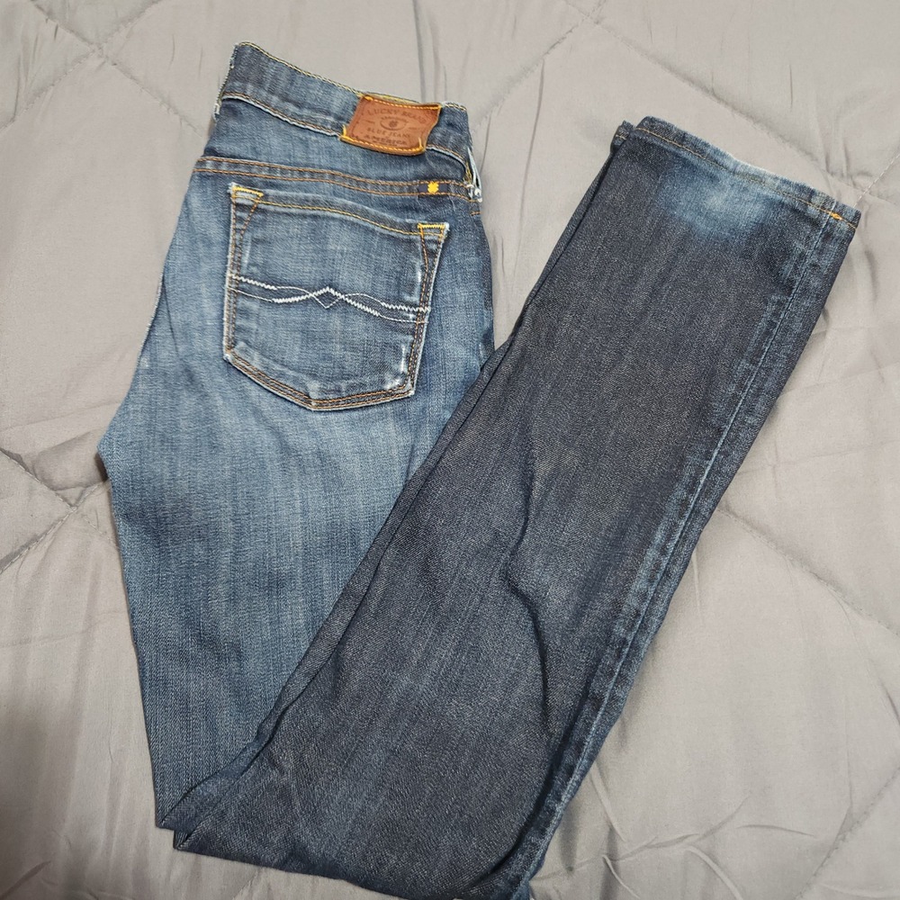 Lucky Brand Zoe Straight Jeans Women's 00 Ultra Low Rise Blue Denim USA
